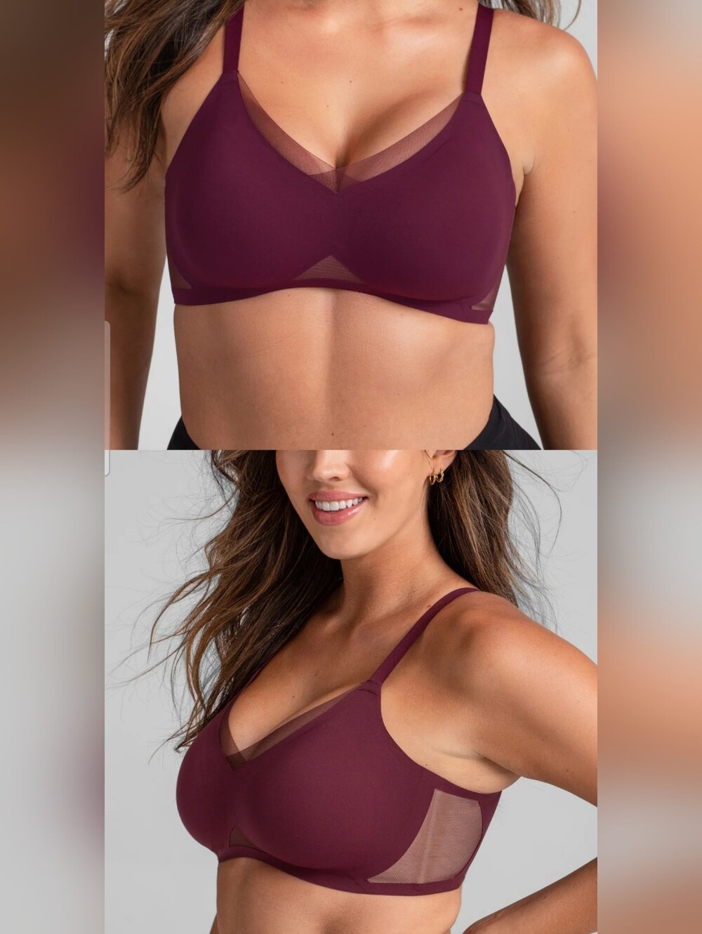 NWT Honey Love Crossover Wireless Full Cup Bra Fig Color Size 42C-D 2XL